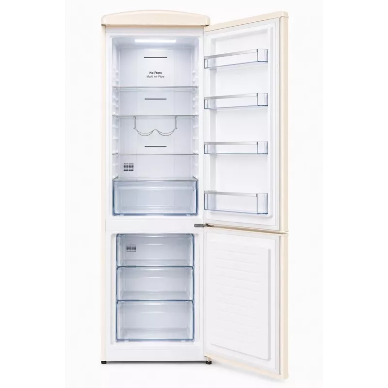 Frigorífico-congelador retro Ravanson LKK-315RC 315L Total No Frost Crema
