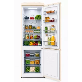 Frigorífico-congelador retro Ravanson LKK-315RC 315L Total No Frost Crema