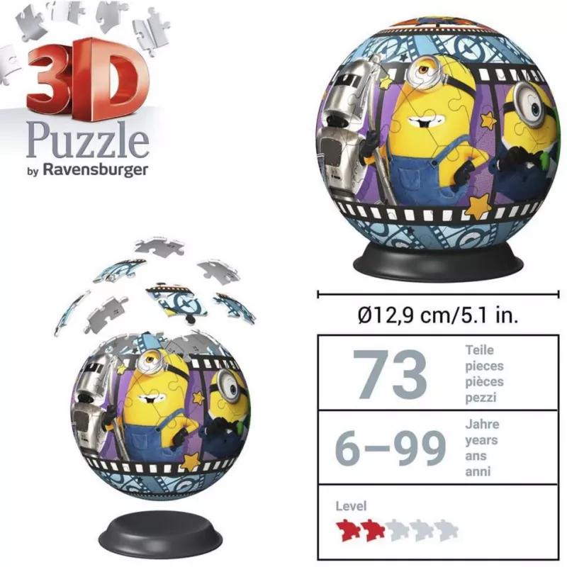 RAVENSBURGER puzzle 3D bola Minions 3 - 72 piezas