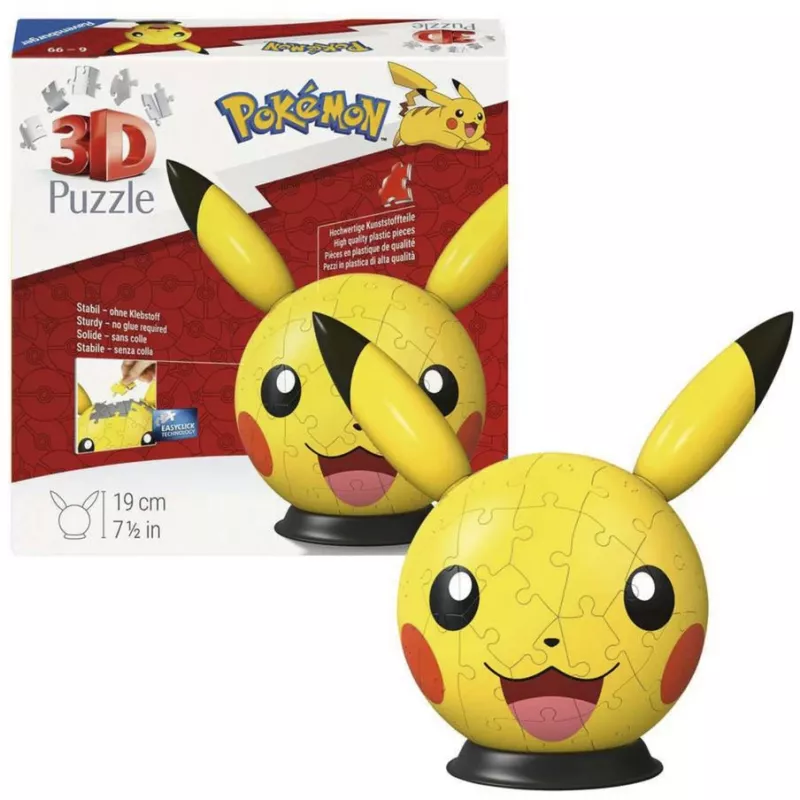 Ravensburger puzzle 3D bola Pokémon Pikachu con orejas - 54 piezas