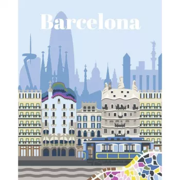 RAVENSBURGER CreArt set de pintar por números - Barcelona colorida