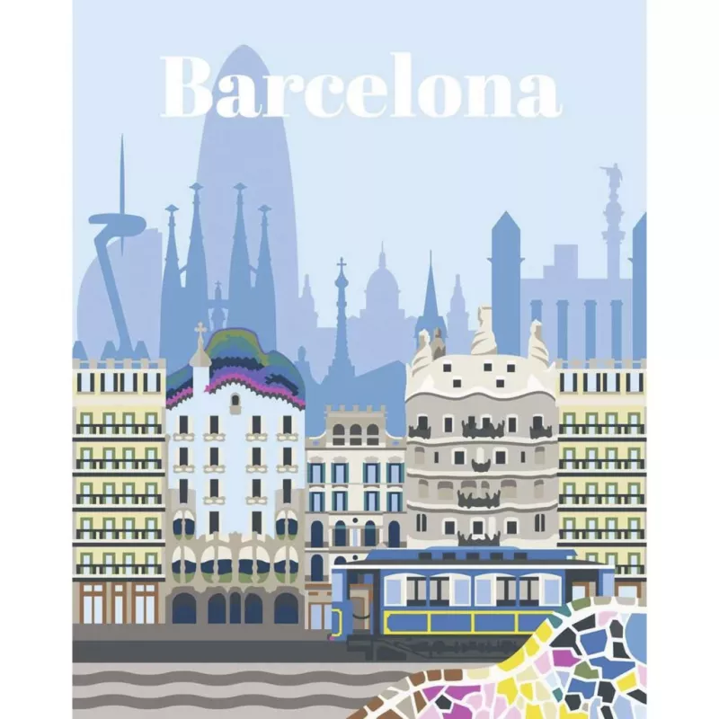 RAVENSBURGER CreArt set de pintar por números - Barcelona colorida