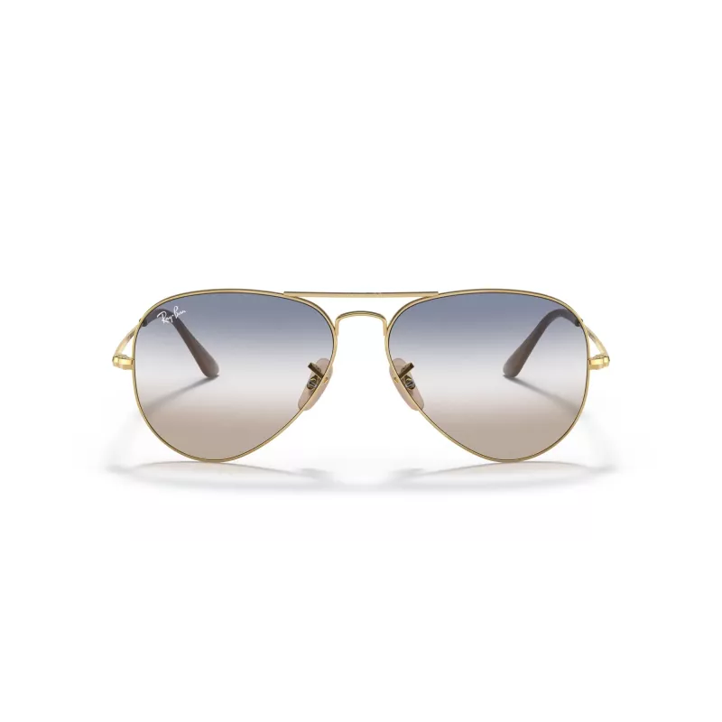 Ray-Ban Aviator Metal II Gafas de sol RB3689 montura dorada cristales degradados marrón 62mm