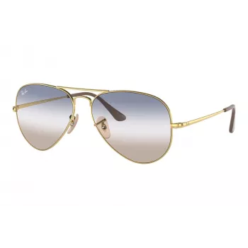 Ray-Ban Aviator Metal II Gafas de sol RB3689 montura dorada cristales degradados marrón 62mm