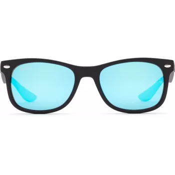 Gafas de sol Ray-Ban Junior RJ9052S100S55 - montura negra brillante, lentes espejadas azul claro, 48 mm