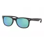 Gafas de sol Ray-Ban Junior RJ9052S100S55 - montura negra brillante, lentes espejadas azul claro, 48 mm