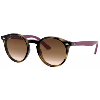 Ray-Ban Junior RJ9064S447041 Gafas de sol para niños, montura transparente azul, lentes gris degradado, 44/19/130 mm