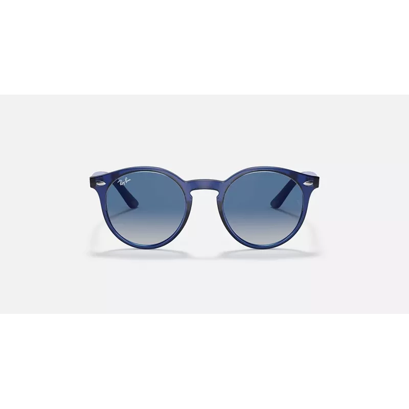 Ray-Ban Junior RJ9064S447062 Gafas de sol para niños, montura azul transparente, lentes grises degradadas, 44 mm