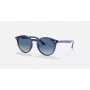 Ray-Ban Junior RJ9064S447062 Gafas de sol para niños, montura azul transparente, lentes grises degradadas, 44 mm