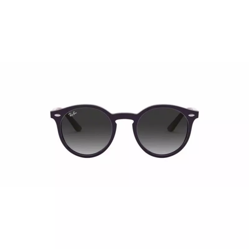 Ray-Ban Junior RJ9064S70218G Niños Gafas de sol, redondas, montura rosa transparente, lentes grises degradadas, 44 mm