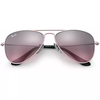 Ray-Ban Junior RJ9506S2117E5 Gafas de sol para niños, rectangulares, montura rosa transparente, lentes degradadas marrón claro rosas, 52/14/125 mm