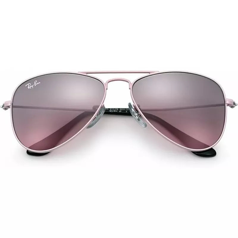 Ray-Ban Junior RJ9506S2117E5 Gafas de sol para niños, rectangulares, montura rosa transparente, lentes degradadas marrón claro rosas, 52/14/125 mm