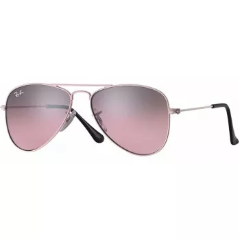 Ray-Ban Junior RJ9506S2117E5 Gafas de sol para niños, rectangulares, montura rosa transparente, lentes degradadas marrón claro rosas, 52/14/125 mm