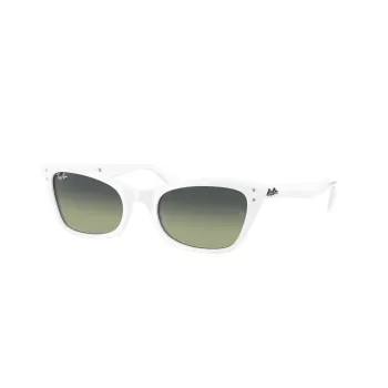 Ray-Ban RB2299975BH52 Lady Burbank Gafas de sol, mujer, montura de acetato, rayas marrón, cuadradas, lentes degradadas, 52/21/145 mm