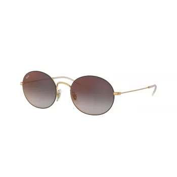 Ray-Ban RB3594-9114U0 Gafas de sol hexagonales unisex 53/20/145 mm Montura dorada Lentes marrón degradado
