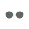 Ray-Ban RB3647N Round Double Bridge Gafas de sol montura cobre cristales degradados azul claro 51mm