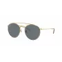 Ray-Ban RB3647N Round Double Bridge Gafas de sol montura cobre cristales degradados azul claro 51mm