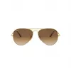 Ray-Ban RB3689 Aviator Gafas de sol Montura dorada Lentes marrón degradado 58/14/140 mm