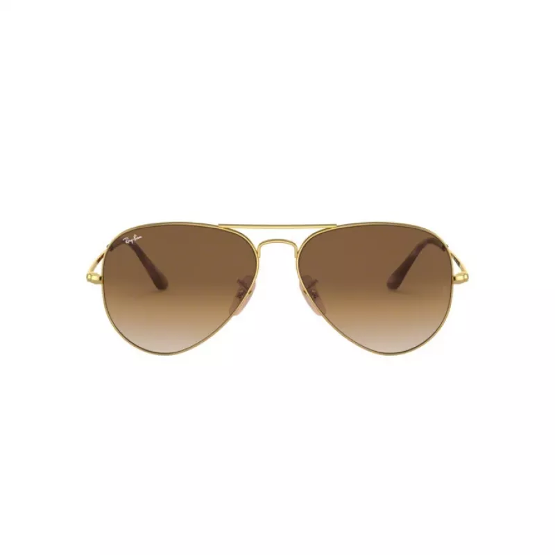 Ray-Ban RB3689 Aviator Gafas de sol Montura dorada Lentes marrón degradado 58/14/140 mm