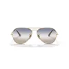 Ray-Ban RB3689 Aviator Titanium Gafas de sol Montura dorada Lente verde G-15 58mm