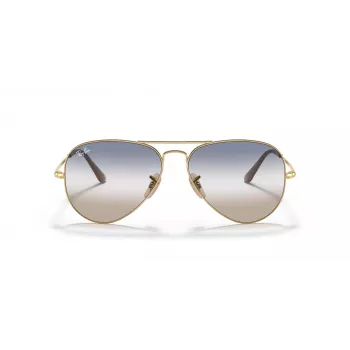 Ray-Ban RB3689 Aviator Titanium Gafas de sol Montura dorada Lente verde G-15 58mm