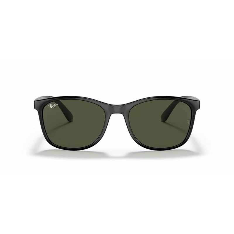 Ray-Ban RB4374 Gafas de sol unisex cuadradas - Montura negra, lentes verdes Classic G-15, 56/19/145 mm