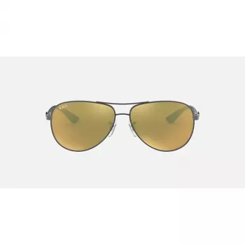 Ray-Ban RB8313 Chromance Aviator Gafas de sol Gunmetal Green Mirror Polarizado 61mm