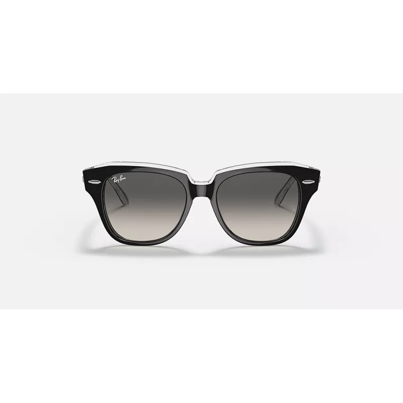 Ray-Ban RB9186S Gafas de sol para niños 711611 Montura azul transparente Cristal gris degradado 46mm