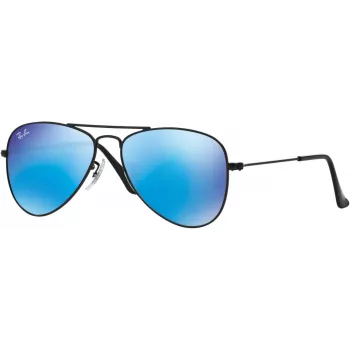 Ray-Ban RJ9506S201555 Gafas de sol para niños, montura negra brillante, lentes verdes Classic G-15, 50/13/120 mm