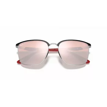 Ray-Ban Unisex RB3673MF060H2 Gafas de sol geométricas doradas con lentes azul oscuro, 56 mm