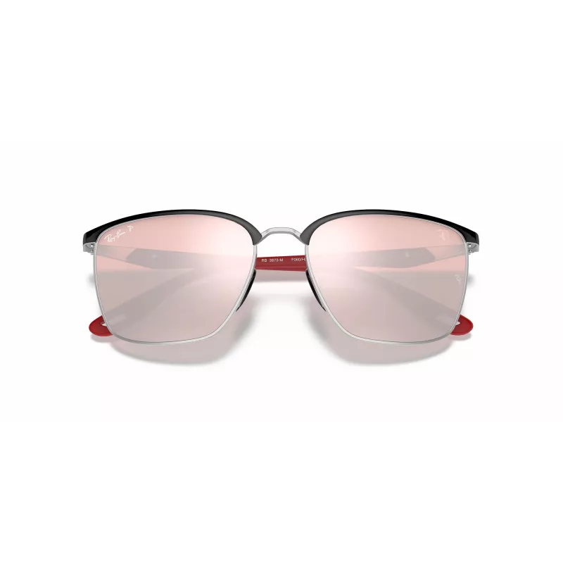 Ray-Ban Unisex RB3673MF060H2 Gafas de sol geométricas doradas con lentes azul oscuro, 56 mm
