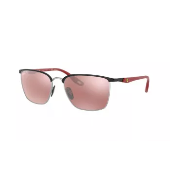 Ray-Ban Unisex RB3673MF060H2 Gafas de sol geométricas doradas con lentes azul oscuro, 56 mm