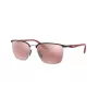 Ray-Ban Unisex RB3673MF060H2 Gafas de sol geométricas doradas con lentes azul oscuro, 56 mm