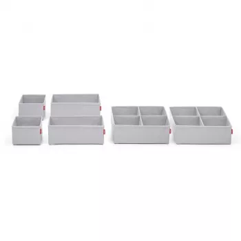 Rayen Organizador de cajón extensible bandeja para cubiertos, 310-500 mm, gris/blanco, 6-8 compartimentos, apto para lavavajillas