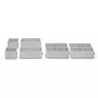Rayen Organizador de cajón extensible bandeja para cubiertos, 310-500 mm, gris/blanco, 6-8 compartimentos, apto para lavavajillas