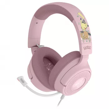 Razer Kraken V4 X Pokemon Pikachu & Eevee Edition Auriculares gaming con cable, USB-C, 40 mm