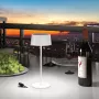 RealPower Lámpara de mesa LED solar regulable con batería, Blanco