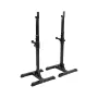 REBEL ACTIVE Rack de barra larga ajustable / Soporte para sentadillas - Capacidad de 200 kg, 10 niveles de altura, Negro/Rojo