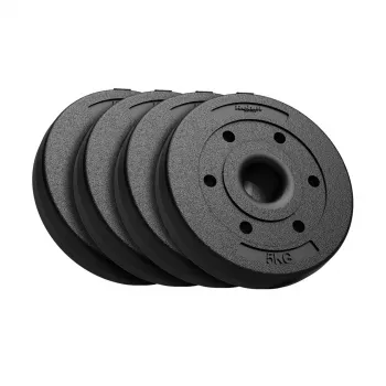 REBEL ACTIVE Set de discos de betún 4x5kg, agujero 51mm - para barras olímpicas