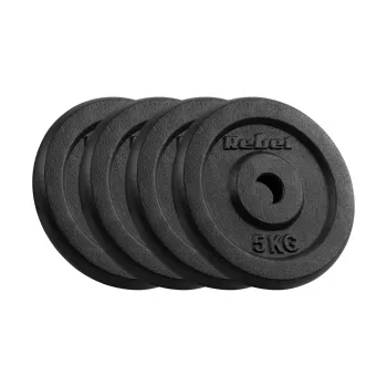 REBEL ACTIVE set de pesas de hierro fundido 4x5kg, orificio 31mm, Classic Disc