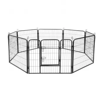 REBEL ANIMALS Perrera modular para perros, recinto de acero, talla S, 8 paneles 80x60 cm, RA-1206