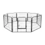 REBEL ANIMALS Perrera modular para perros, recinto de acero, talla S, 8 paneles 80x60 cm, RA-1206