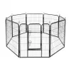 REBEL ANIMALS Parque modular para perros XL, 8 paneles 80x100 cm, Acero, Negro