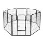REBEL ANIMALS Parque modular para perros XL, 8 paneles 80x100 cm, Acero, Negro