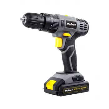 REBEL Taladro Percutor Atornillador a Batería 20V 2,0Ah Li-Ion con Cargador y Maletín