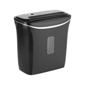 REBEL destructora de documentos con cesta de 12 litros, corte en partículas, P-3, 6 hojas, negro