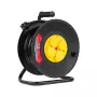 Rebel alargador enrollable 4 tomas 50m IP44 negro/amarillo
