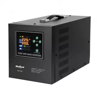 Rebel POWER-1500-LFP4 sistema de alimentación de emergencia – inversor de onda senoidal pura con función de carga 12V, 230V, 1500VA/1050W