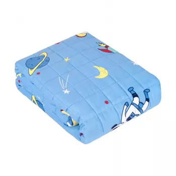 Manta ponderada REBEL Premium para niños, algodón, estampado cosmos, 100x150 cm, 5 kg