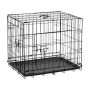 REBEL RA-1201 jaula metálica plegable para perros, mediana 61x46x51 cm, negra
